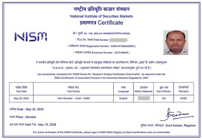 NISM RA Certificate-SM