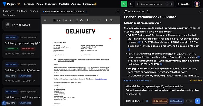 Prysm Stock Research AI Chat