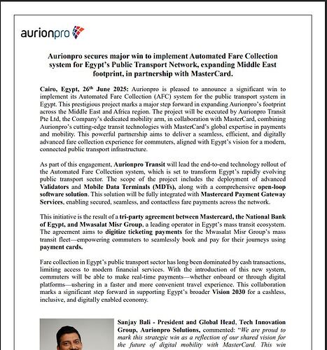 EGYPT NEW ORDER TRANSPORT MASTERCARD PARTNER