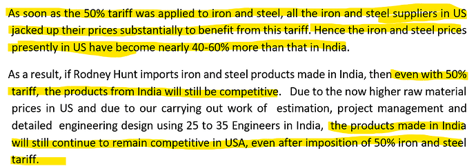 tariff iron price impact