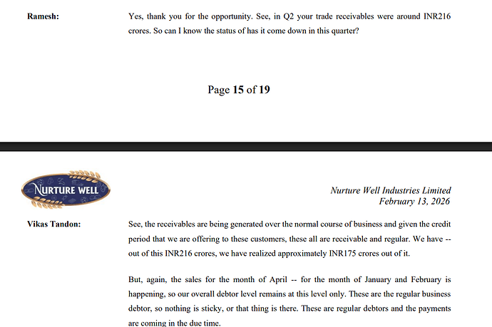 Receivables after q3