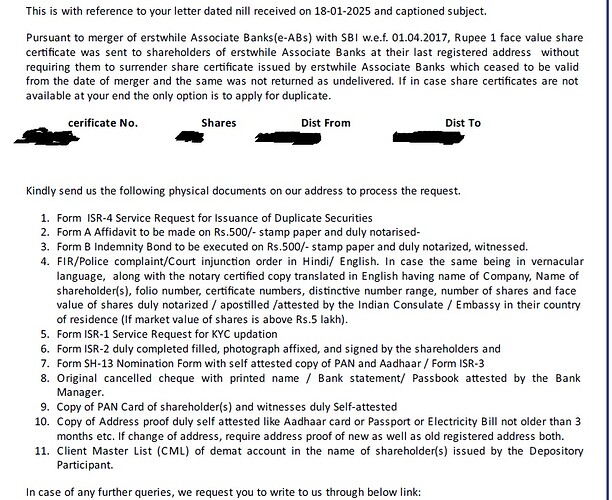 Required documents