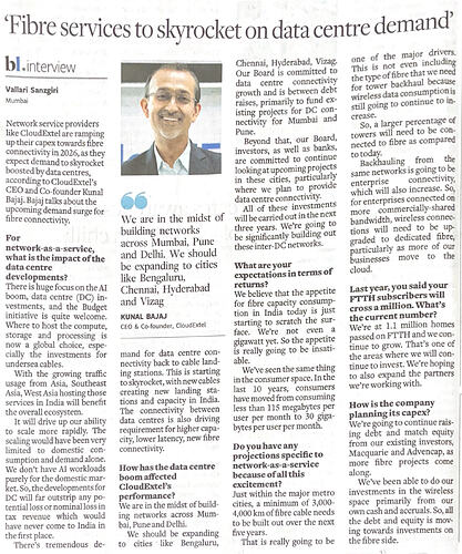 Fibre services to skyrocket - cloud extel